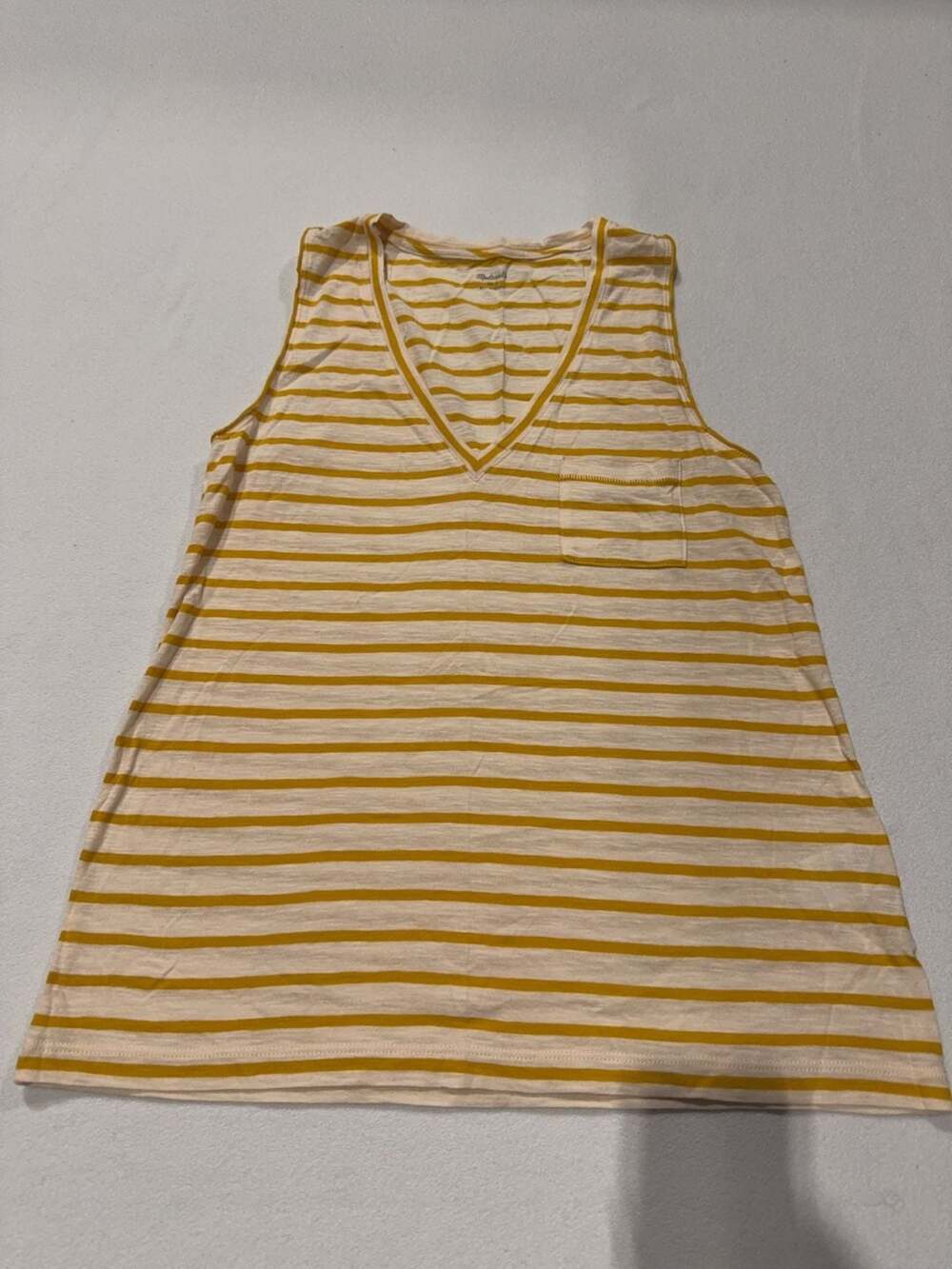 Madewell Women's Striped V-Neck Pocket Tank Top Size S